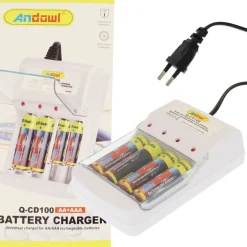 CARICABATTERIE UNIVERSALE Q-CD100 PER BATTERIE RICARICABILI AA/AAA INDICATORE LED