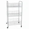 CARRELLO IN METALLO DA BAGNO PORTAOGGETTI 3 RIPIANI PORTA OGGETTI CON RUOTE 52531