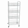 CARRELLO IN METALLO DA BAGNO PORTAOGGETTI 4 RIPIANI PORTA OGGETTI CON RUOTE 52532
