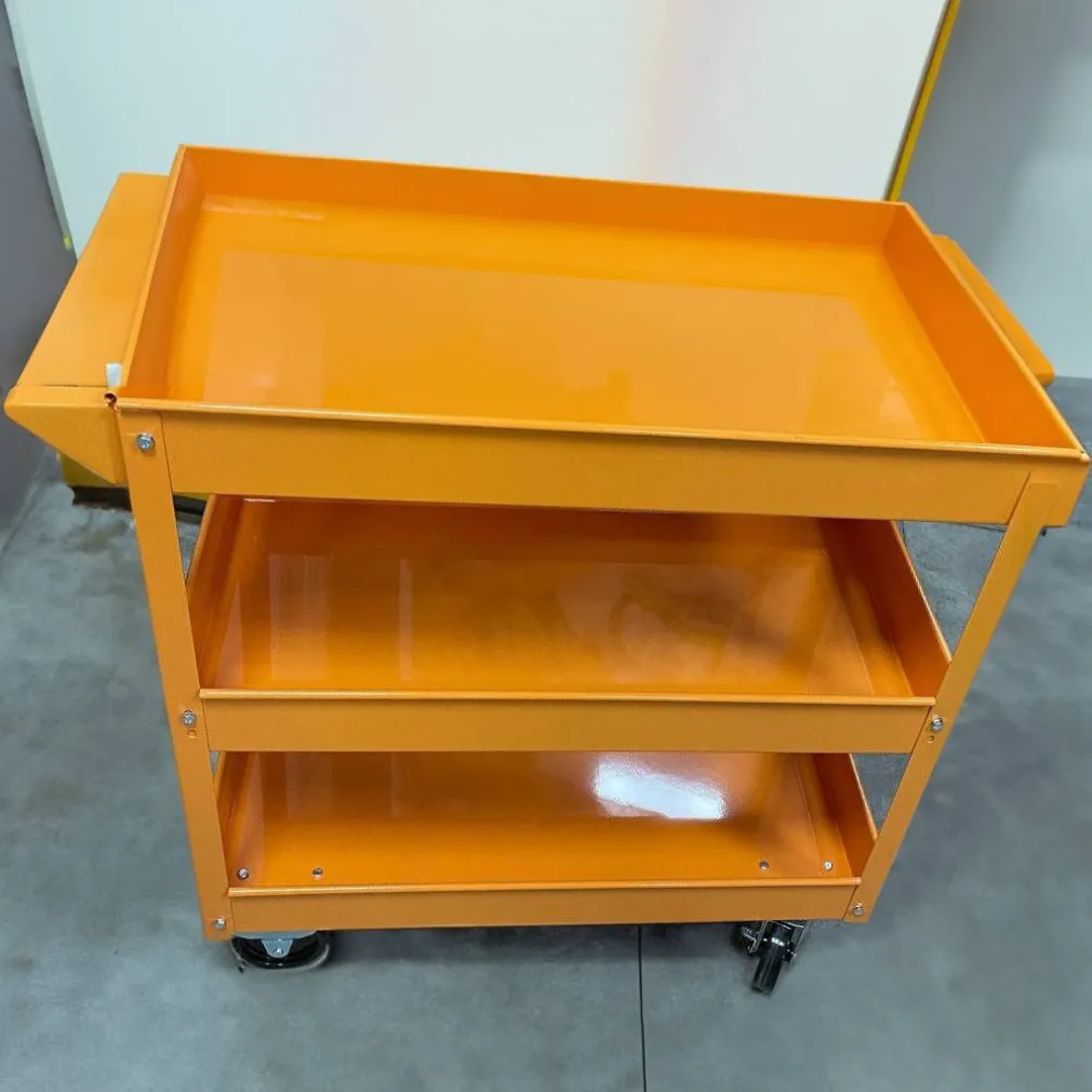 CARRELLO PORTA ATTREZZI DA OFFICINA PORTAUTENSILI 3 RIPIANI CON 4 RUOTE ACCIAIO