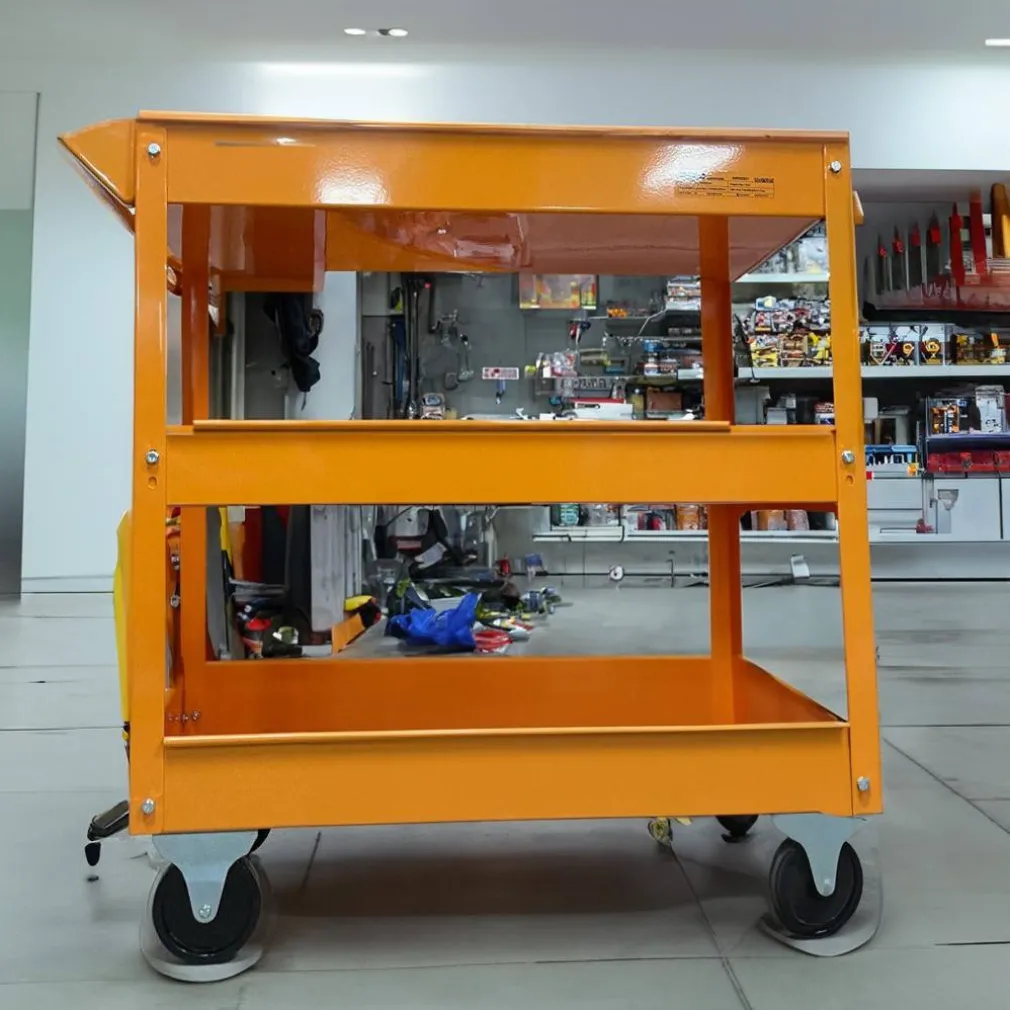 CARRELLO PORTA ATTREZZI DA OFFICINA PORTAUTENSILI 3 RIPIANI CON 4 RUOTE ACCIAIO