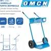 CARRELLO PORTA BOMBOLE OMCN 095 PORTATA 200 KG CON RUOTE DA 250 MM ALTEZZA 140CM