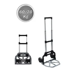 CARRELLO PORTAPACCHI ALLUMINIO PIEGHEVOLE RICHIUDIBILE PORTATA MAX 70 KG 2 RUOTE