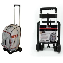 CARRELLO TROLLEY PORTA ZAINO BORSA DA SCUOLA VALIGIA VIAGGI BORSA IN ALLUMINIO