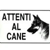CARTELLO ATTENTI AL CANE 20X30 CM PVC RIGIDO ADESIVO SEGNALETICA SICUREZZA