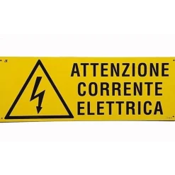 CARTELLO ATTENZIONE CORRENTE ELETTRICA SEGNALETICA SICUREZZA AVVERTIMENTO