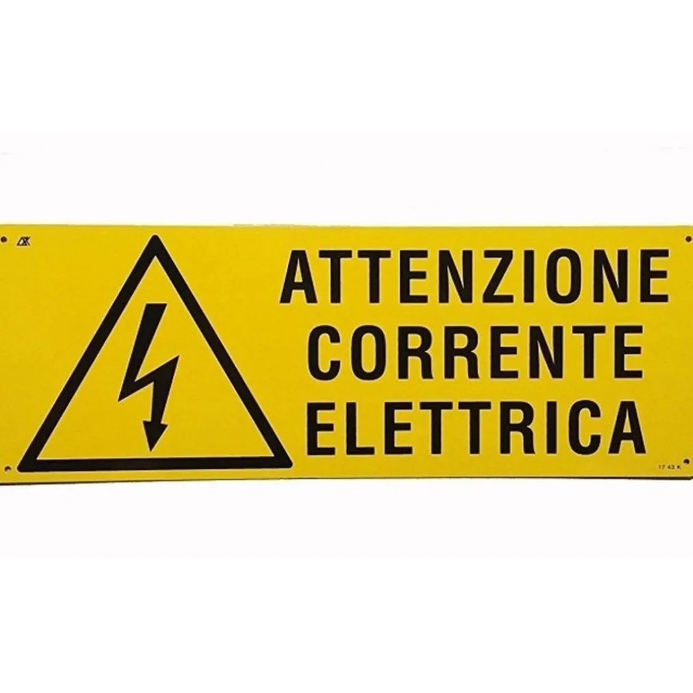 CARTELLO ATTENZIONE CORRENTE ELETTRICA SEGNALETICA SICUREZZA AVVERTIMENTO