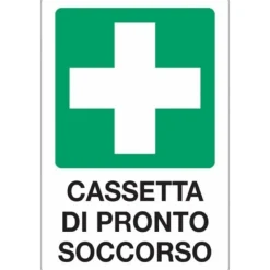 CARTELLO CASSETTA PRONTO SOCCORSO SEGNALETICA DIREZIONALE SICUREZZA AVVERTIMENTO