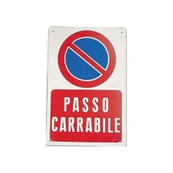 CARTELLO PASSO CARRABILE SEGNALETICA SICUREZZA AVVERTIMENTO PLASTIFICATO