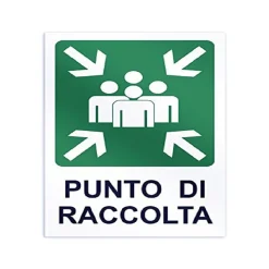 CARTELLO PUNTO DI RACCOLTA SEGNALETICA DIREZIONALE SICUREZZA AVVERTIMENTO