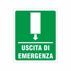 CARTELLO USCITA DI EMERGENZA SEGNALETICA DIREZIONALE SICUREZZA AVVERTIMENTO