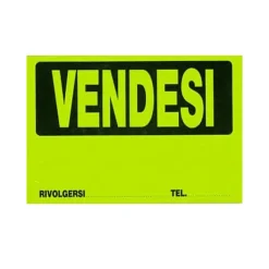 CARTELLO VENDESI PLASTIFICATO CON SCRITTA 30 X 20 CM SEGNALETICO