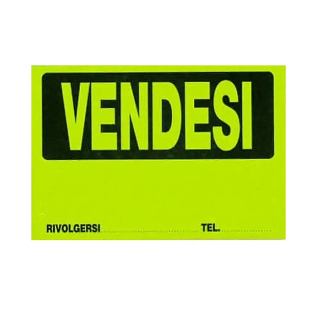 CARTELLO VENDESI PLASTIFICATO CON SCRITTA 30 X 20 CM SEGNALETICO