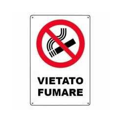 CARTELLO VIETATO FUMARE SEGNALETICA DIREZIONALE SICUREZZA AVVERTIMENTO PLASTIFICATO