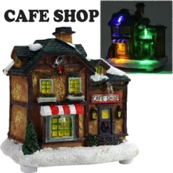 CASA NATALIZIA ILLUMINAZIONE A LED IN POLIRESINA SCENA NATALE MODELLO CASUALE