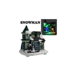 CASA NATALIZIA ILLUMINAZIONE A LED IN POLIRESINA SCENA NATALE MODELLO CASUALE