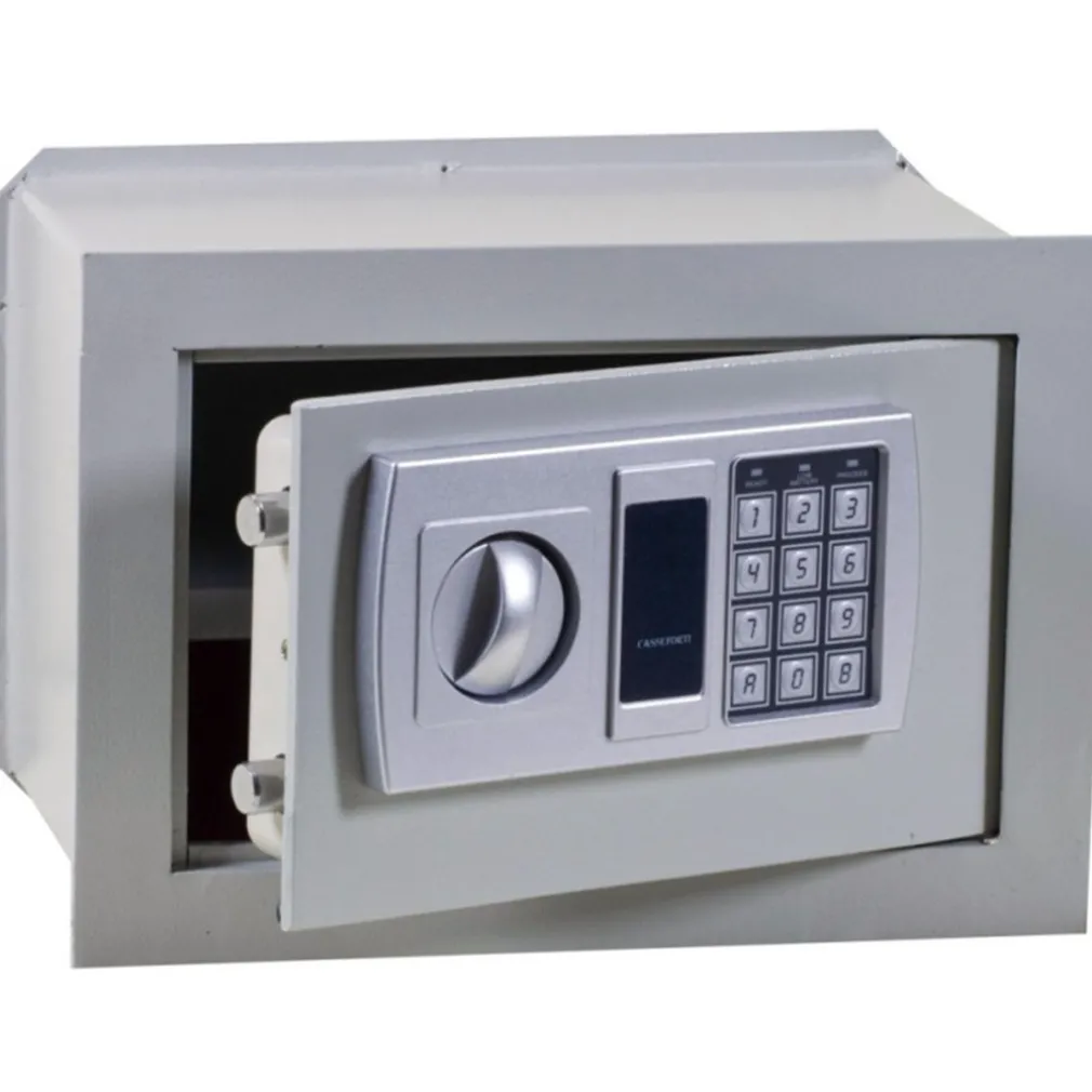 CASSAFORTE A MURO NUMERICA DIGITALE ELETTRONICA 31X20X20CM SICUREZ. GRIGIO SCURO