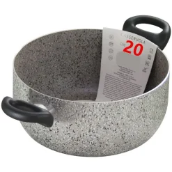 CASSERUOLA A DOPPIO MANICO NERO PENTOLA CON DIAMETRO DA 18-20-22-24 CM ANTIADERENTE CUCINA