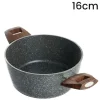 CASSERUOLA CON 2 MANICI LEGNO PENTOLA ANTIADERENTE ANTIGRAFFIO PER INDUZIONE DA Ø16 A 24CM