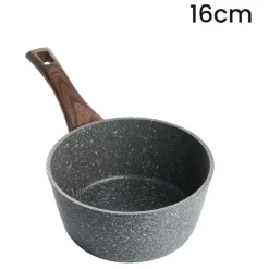 CASSERUOLA CON MANICO LEGNO PENTOLA ANTIADERENTE ANTIGRAFFIO PER INDUZIONE DA Ø16 A 20CM