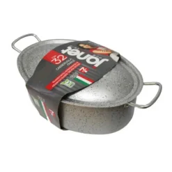 CASSERUOLA OVALE CON COPERCHIO 2 MANICI 32CM RIVESTIMENTO ANTIADERENTE 7 STRATI 042771M