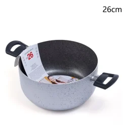 CASSERUOLA PENTOLA CON 2 MANICI ANTIADERENTE DIAMETRO 14/16/24/26 CM UTENSILE PER CUCINARE