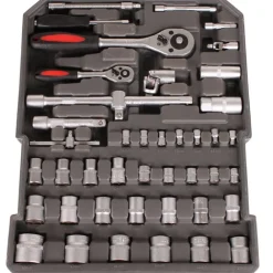 CASSETTA ATTREZZI A TROLLEY OFFICINA PORTATILE CON 187 UTENSILI 4 SCOMPARTI