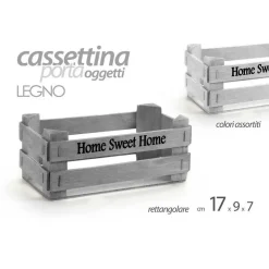 CASSETTA CASSETTINA PORTA OGGETTI LEGNO RETTANGOLARE 17X9X7CM VARI COLORI 763779