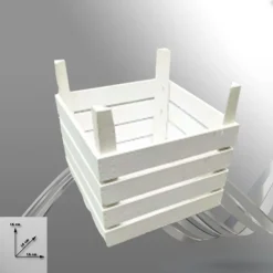 CASSETTA CASSETTINA PORTA OGGETTI LEGNO QUADRATA DECORAZIONE 16x16x16 CM 702109