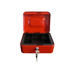 CASSETTA DI SICUREZZA PORTAVALORI CON VASSOIO PORTAMONETE + 2 CHIAVI 20 x 16 CM