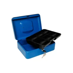 CASSETTA DI SICUREZZA PORTAVALORI CON VASSOIO PORTAMONETE + 2 CHIAVI 20 x 16 CM