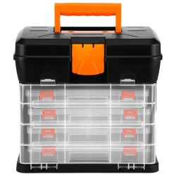 CASSETTA PORTA ATTREZZI PORTA UTENSILI IN PLASTICA CON CASSETTI 27X18X26,5CM