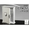 CASSETTA PORTACHIAVI DA PARETE IN LEGNO BIANCO CON CUORE STILE SHABBY CHIC