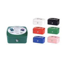 CASSETTA PORTAVALORI CASSAFORTE DI SICUREZZA IN METALLO CHIAVI 15X12X8 CM 56834