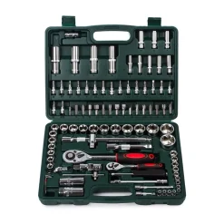 CASSETTA VALIGETTA SET CRICCHETTO 94 PZ KF-94 ACCIAIO CROMO VANADIO 1/2" 1/4"