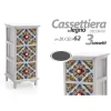 CASSETTIERA 3 CASSETTI COMODINO CUCINA BAGNO CAMERA LETTO LEGNO 62X26X32CM 829390
