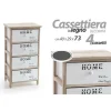 CASSETTIERA 4 CASSETTI H 73 40X29CM BIANCO LEGNO NATURALE ARREDAMENTO MODERNO