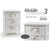 CASSETTIERA 3 CASSETTI H59X40X29CM LEGNO COMODINO BIANCO CUORE ARREDAMENTO CASA
