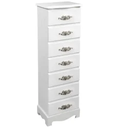 CASSETTIERA 7 CASSETTI SETTIMINO SLIM SALVASPAZIO SHABBY ROSE 89X29X23CM 574306