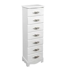 CASSETTIERA 7 CASSETTI SETTIMINO SLIM SALVASPAZIO SHABBY ROSE 89X29X23CM 574306