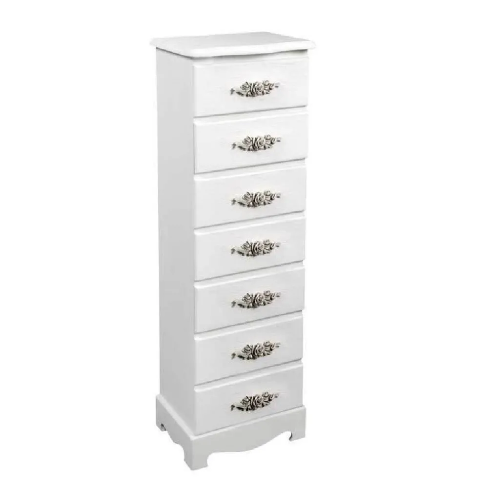 CASSETTIERA 7 CASSETTI SETTIMINO SLIM SALVASPAZIO SHABBY ROSE 89X29X23CM 574306