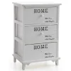 CASSETTIERA 3 CASSETTI 60X40X31CM COMODINO HOME BIANCO LEGNO MODERNA MULTIUSO
