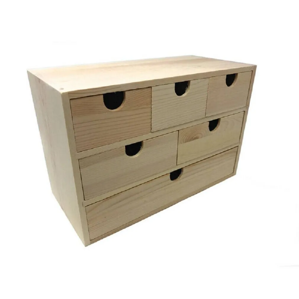 CASSETTIERA LEGNO PORTAGIOIE 6 CASSETTI SCATOLA COFANETTO GIOIELLI X DECOUPAGE