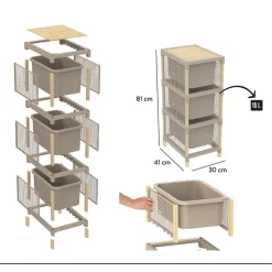CASSETTIERA MULTIUSO 3 CASSETTI PER ORGANIZZARE VESTITI ACCESSORI UFFICIO BAGNO CASA