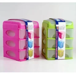 CASSETTIERA PLASTICA 3 CASSETTI COLORATA MULTIUSO PLASTICA MINUTERIA COTONE