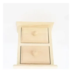 CASSETTIERA PORTAOGGETTI 2 CASSETTI LEGNO RF_63816 DECOUPAGE 12X10CM SCRIVANIA