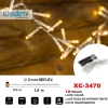 CATENA 12 LED A BATTERIA CAVO TRASPARENTE LUCE CALDA FISSA+INTERMITTENTE XC-3470