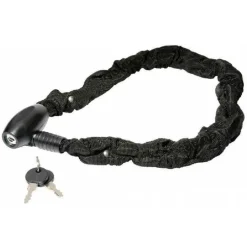 CATENA ANTIFURTO LUCCHETTO BICI BICICLETTA SCOOTER RIVESTITA TESSUTO 90 CM