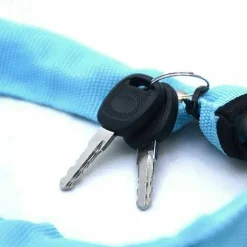 CATENA ANTIFURTO MOTO BICICLETTA CON LUCCHETTO CHIAVI ACCIAIO 120CM VARI COLORI