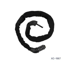 CATENA LUCCHETTO ANTIFURTO IN ACCIAIO RIVESTIMENTO IN NYLON COMBINAZIONE XC-1967